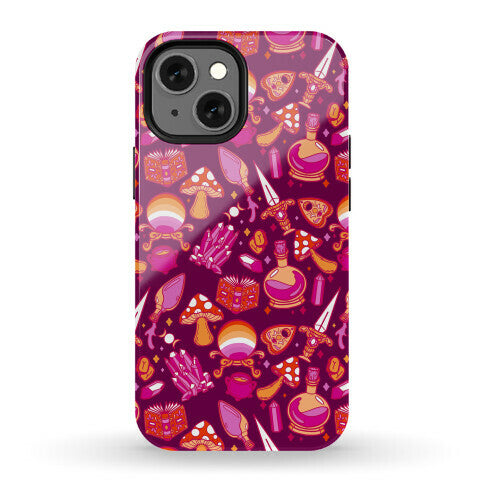 Lesbian Pride Witch Pattern Phone Case